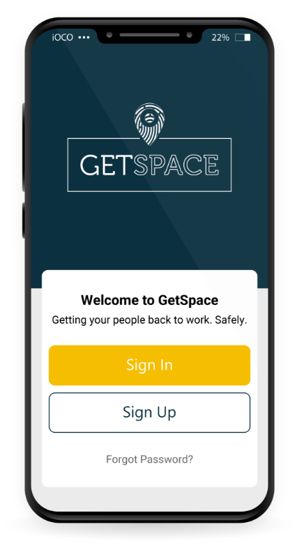 GetSpace Phone App - oranise work space