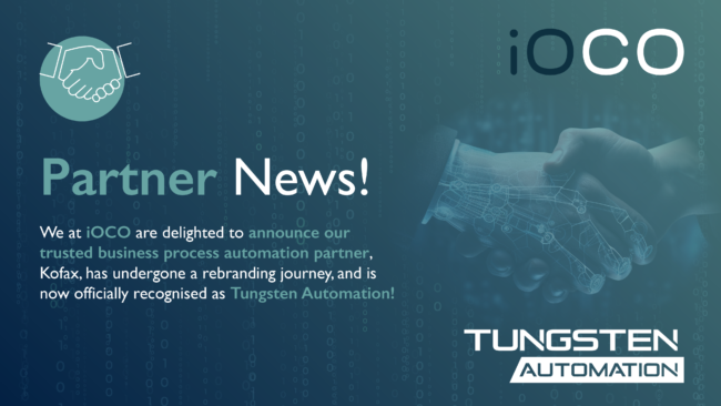 iOCO update: Kofax rebrands to Tungsten Automation, reinforcing leadership in intelligent automation